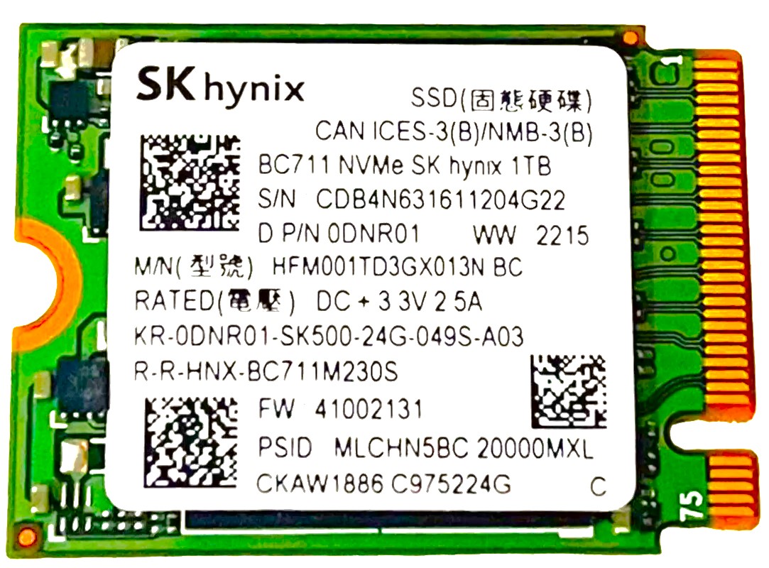 Hynix HFM1TD3GX013N - 1TB PCIe NVMe M.2 2230 Gen4x4 Solid State