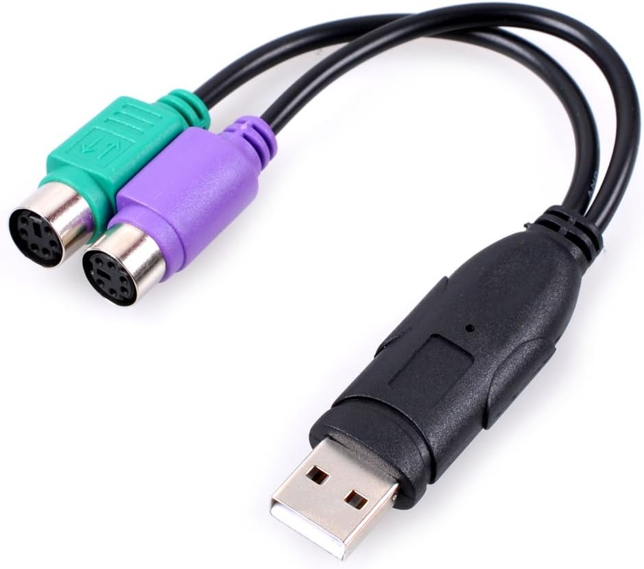 PS/2 to USB Adapter Converter Dongle Cable to Convert Keyboard Mouse