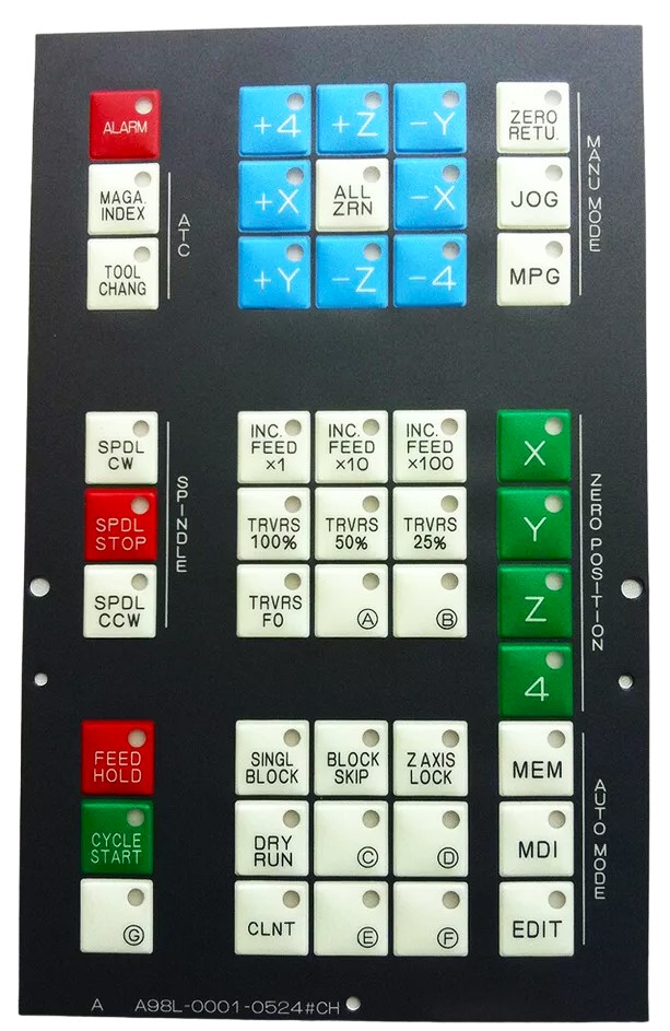 A98L-0001-0524#CH - Membrane Operator Keypad Keysheet for Fanuc A98L-0001-0524#CH A98L-0001-0524#CH - Membrane Operator Keypad Keysheet for Fanuc A98L-0001-0524#CH