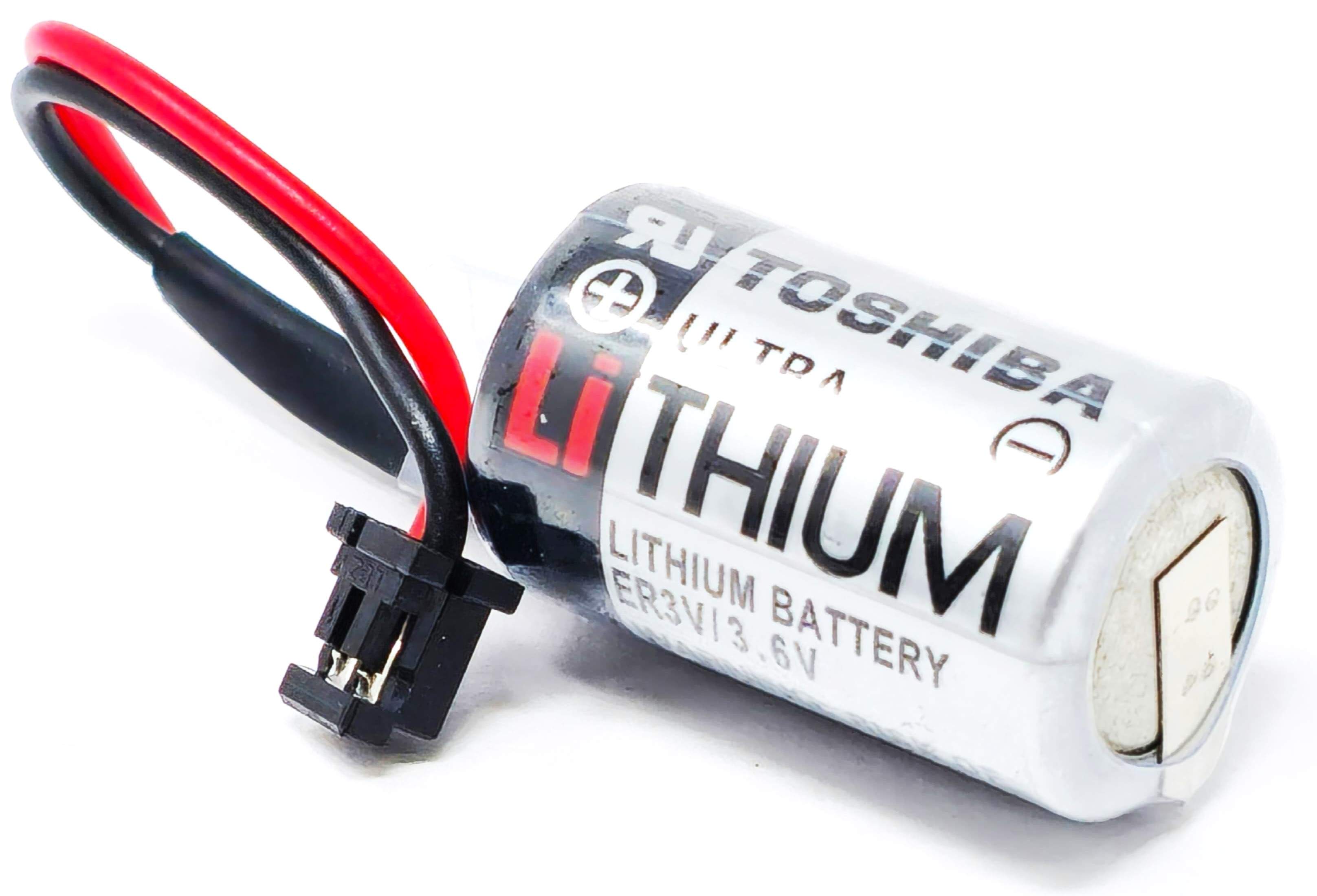 ER3V/3.6V - 3.6V PLC CNC Backup Battery for Toshiba JZSP-BA01- 2-Pin Black Connector Model