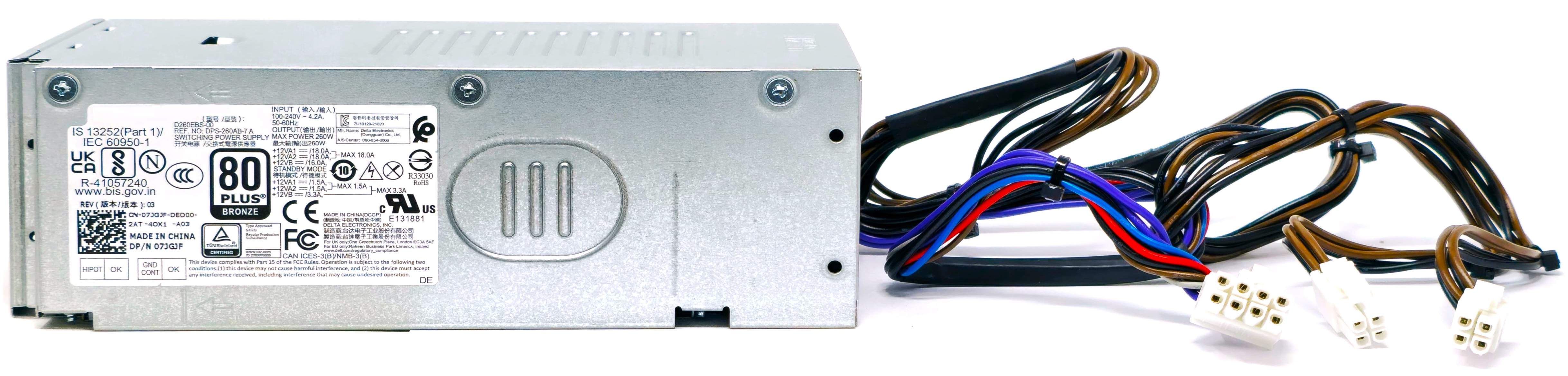 D260EBS-00 - 260W 8-Pin Power Supply for OptiPlex 3000 3900 3901 5000 7000 MT Vostro 3690