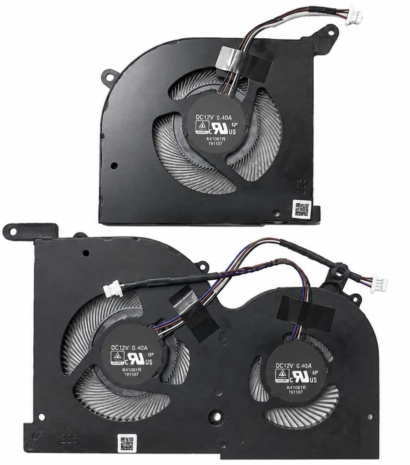 BS5005HS-U4Q + BS5005HS-U3J - CPU + GPU Cooling Fans for MSI Stealth GS66 WS66 11UG 11UE 11UH MS-16V4 - 11th Gen + 12th Gen CPU Versions Only