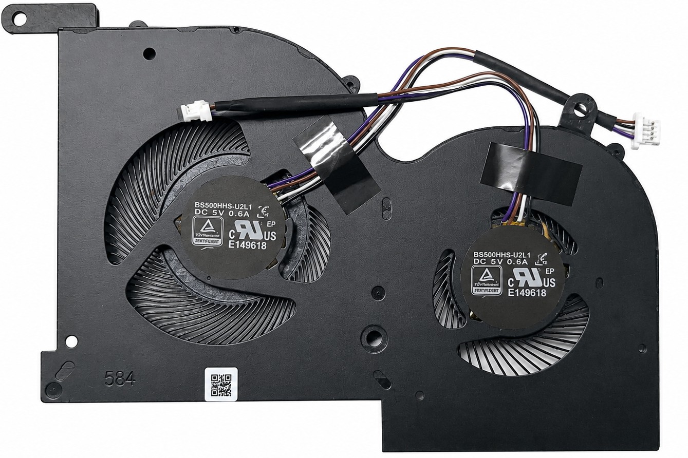 BS5005HS-U4Q + BS5005HS-U3J - CPU + GPU Cooling Fans for MSI Stealth GS66 WS66 11UG 11UE 11UH MS-16V4 - 11th Gen + 12th Gen CPU Versions Only
