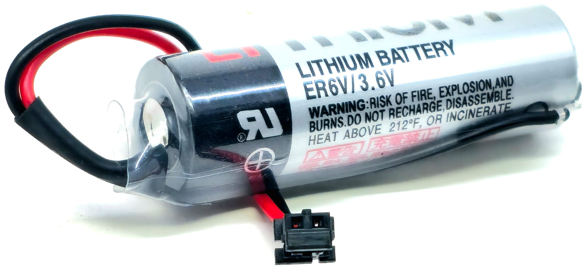 ER6VC119B - ER6V 3.6V 2400mAh PLC Battery for Mitsubishi M70 - Black Connector Model