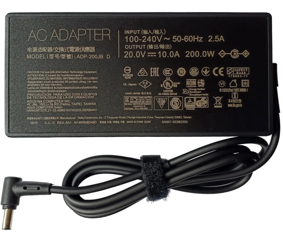 ADP-200JB - 200W 20V 10A 6.0mm x 3.7mm Connector AC Adapter Charger for TUF Gaming F15 F17