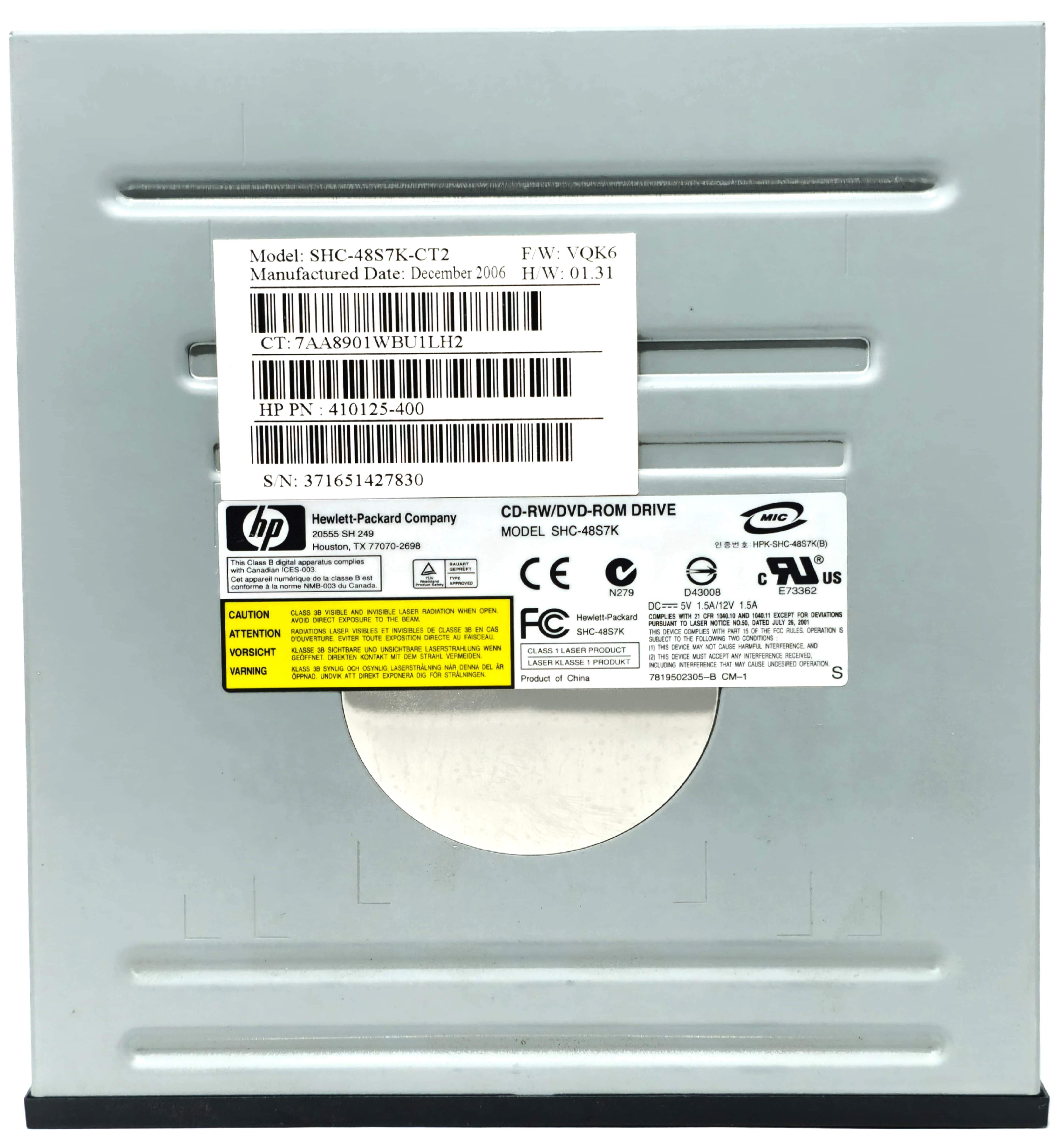 SHC-48S7K - CD-RW Burner / DVD-Rom SATA Combo Optical CD Drive