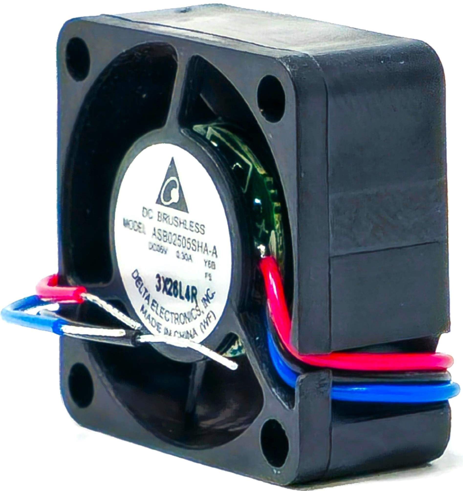 Delta ASB02505SHA-AY6B - 25x25x10mm DC5V 0.30A 1.5W 3-Wire Leads Tubeaxial Cooling Fan