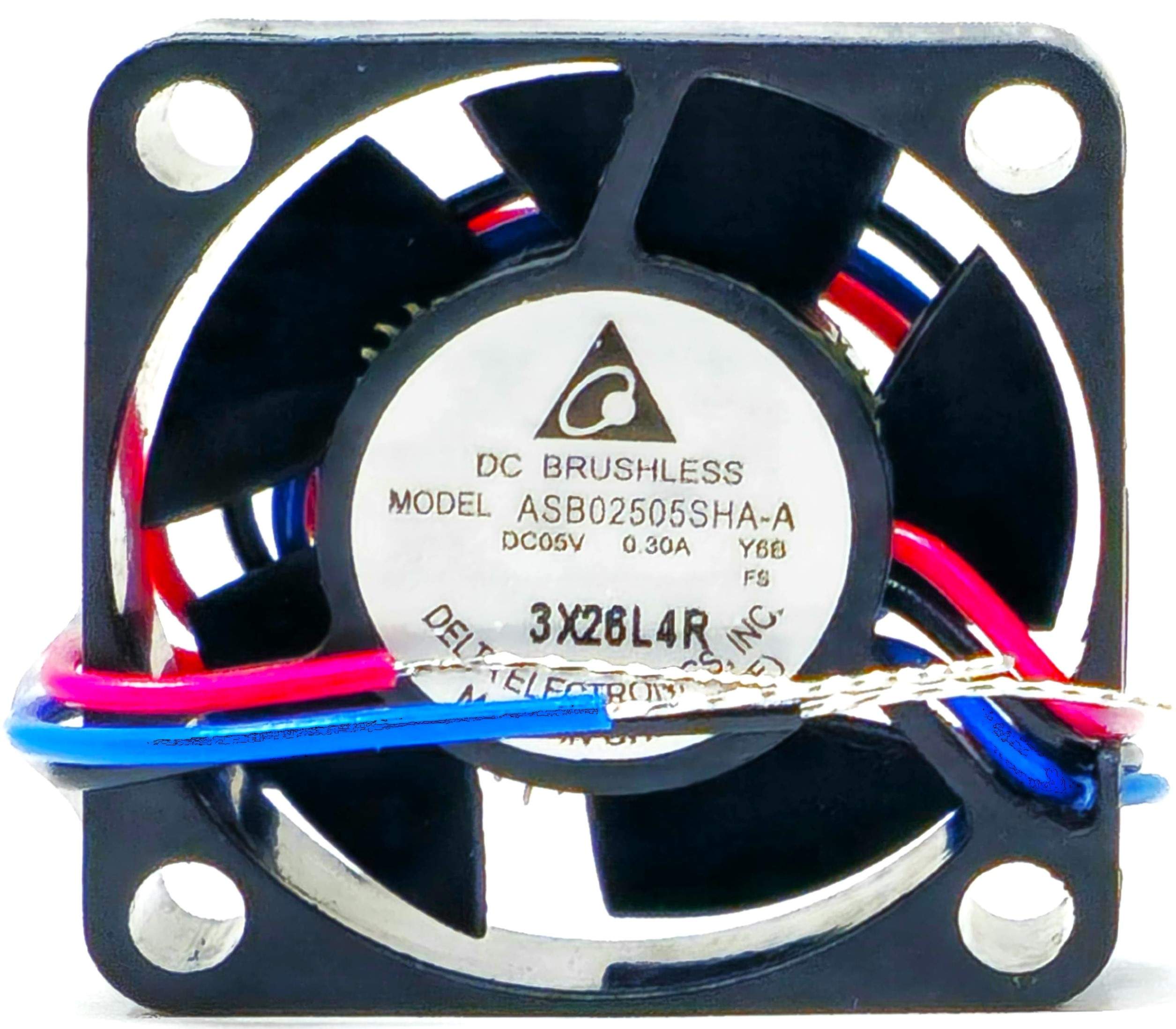 Delta ASB02505SHA-AY6B - 25x25x10mm DC5V 0.30A 1.5W 3-Wire Leads Tubeaxial Cooling Fan