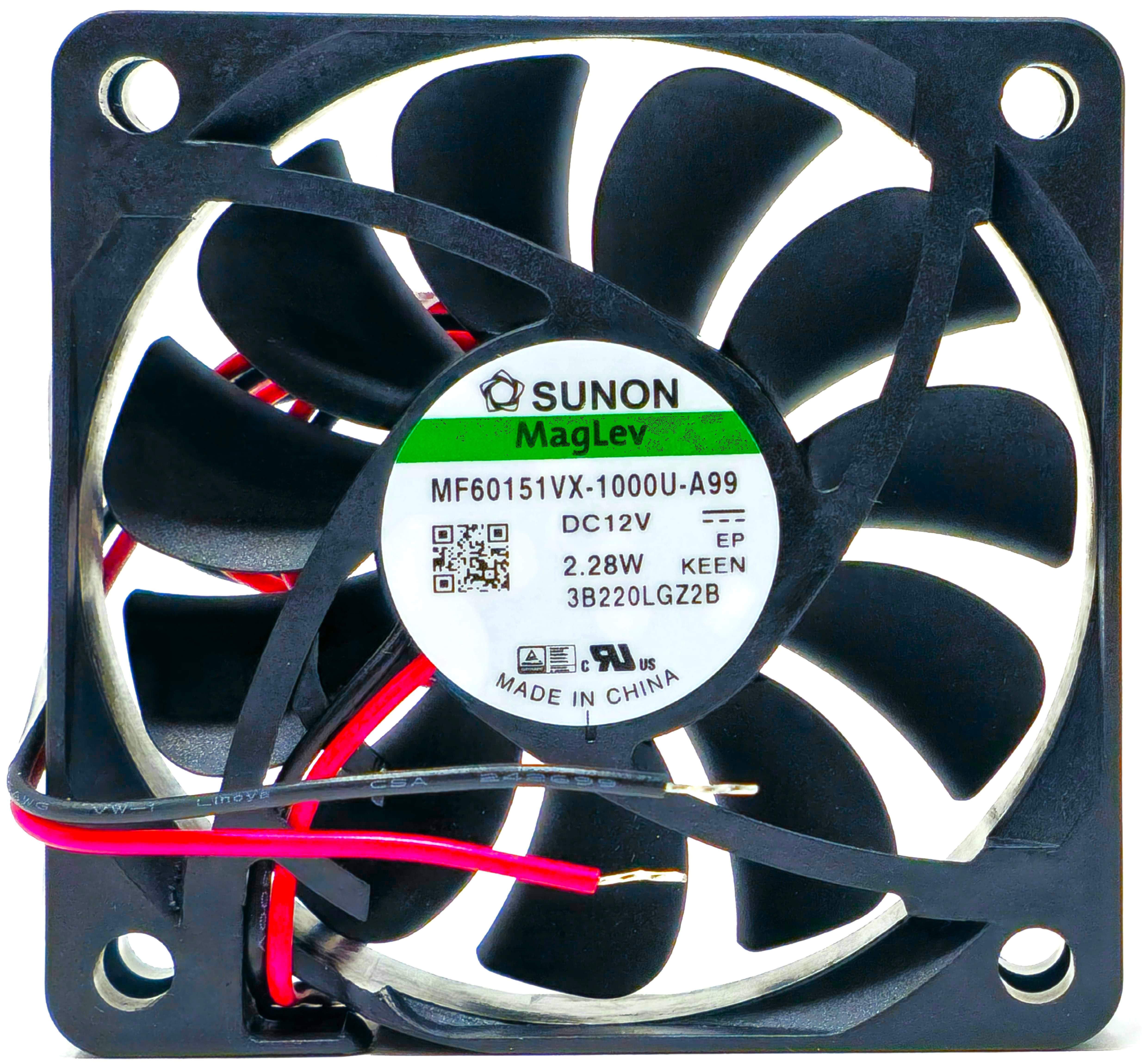 Sunon  MF60151VX-1000U-A99 - 60x60x15mm DC12V 0.19A 2.28W 2-Lead Wires Tubeaxial Cooling Fan