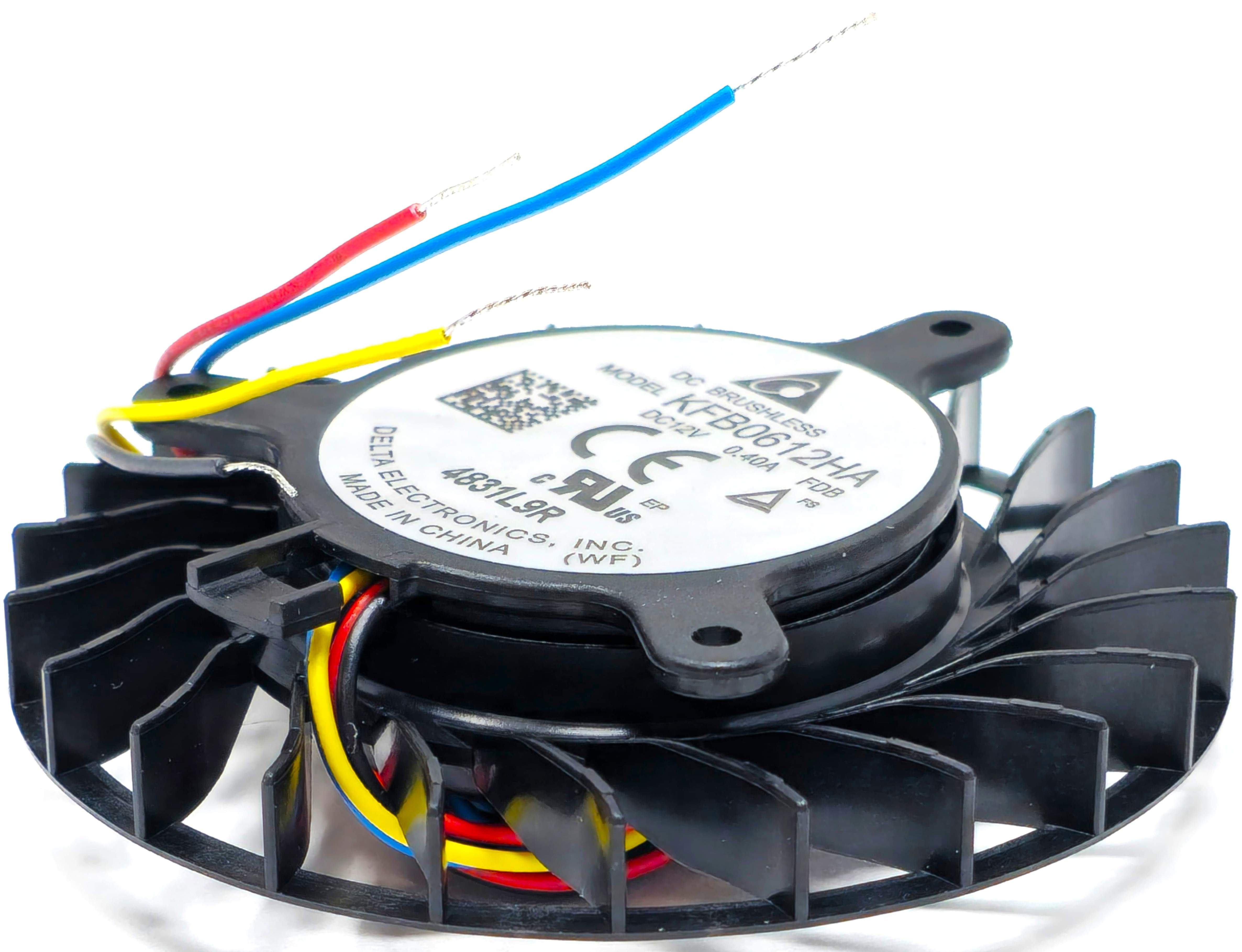 Delta KFB0612HAFDB - 60x15mm DC12V 0.40A 1.6W 4-Lead Wires Round Frameless Cooling Fan