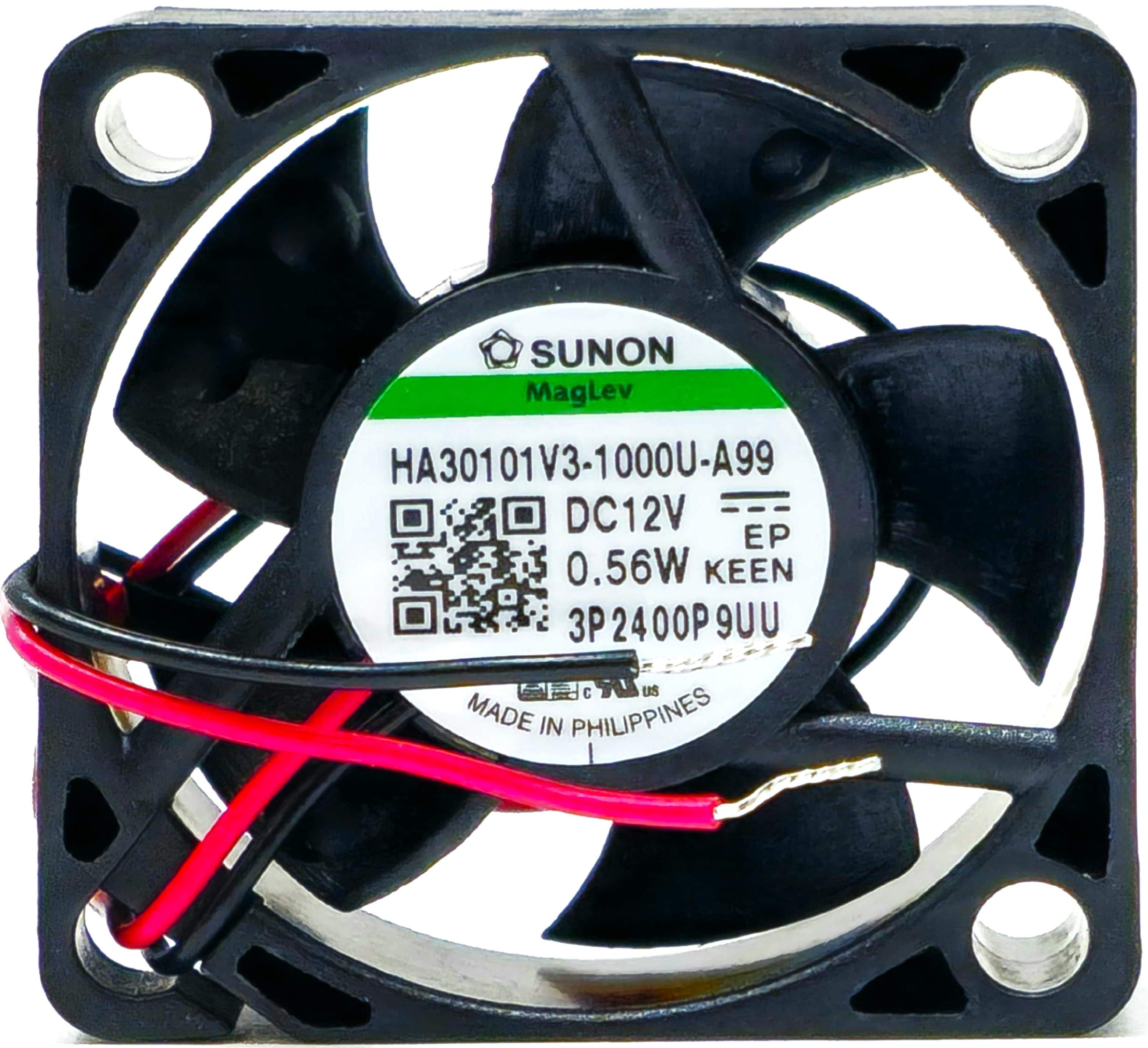 HA30101V3-1000U-A99 - 30x30x10mm 3010 DC12V 0.04A 0.56W 2-Lead Wires Tubeaxial Cooling Fan