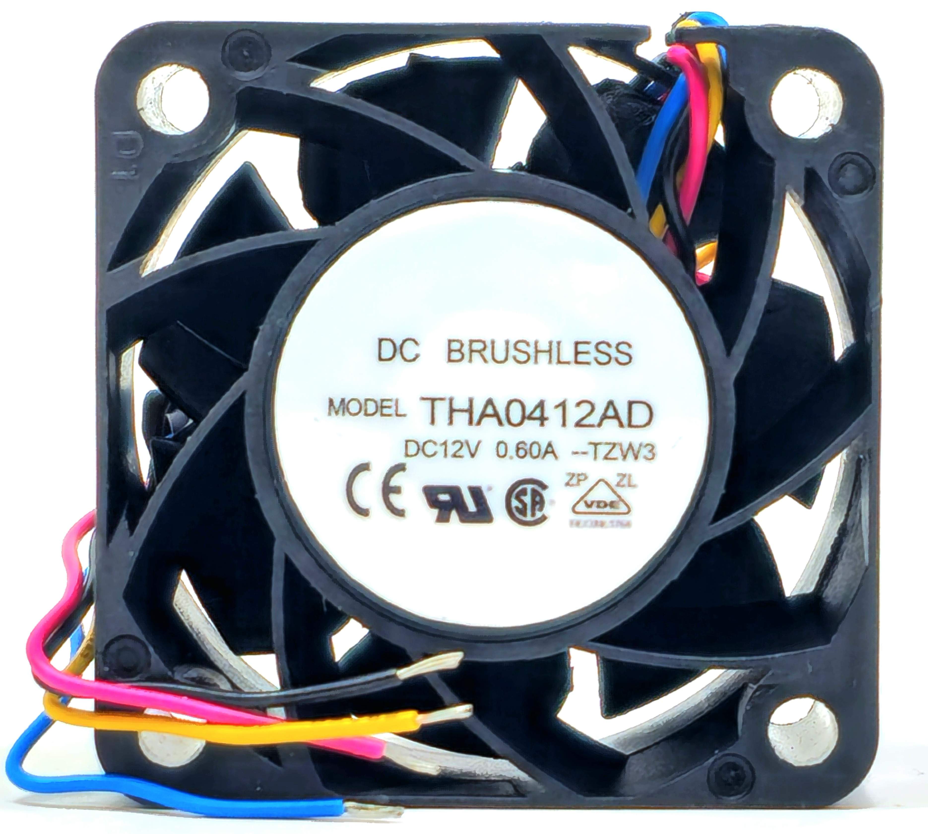 THA0412AD-TZW3 - 40x40x20mm 4020 DC12V 0.60A 7.2W 4-Lead Wires Ball Bearing Tubeaxial Cooling Fan - Waterproof + Dust Proof