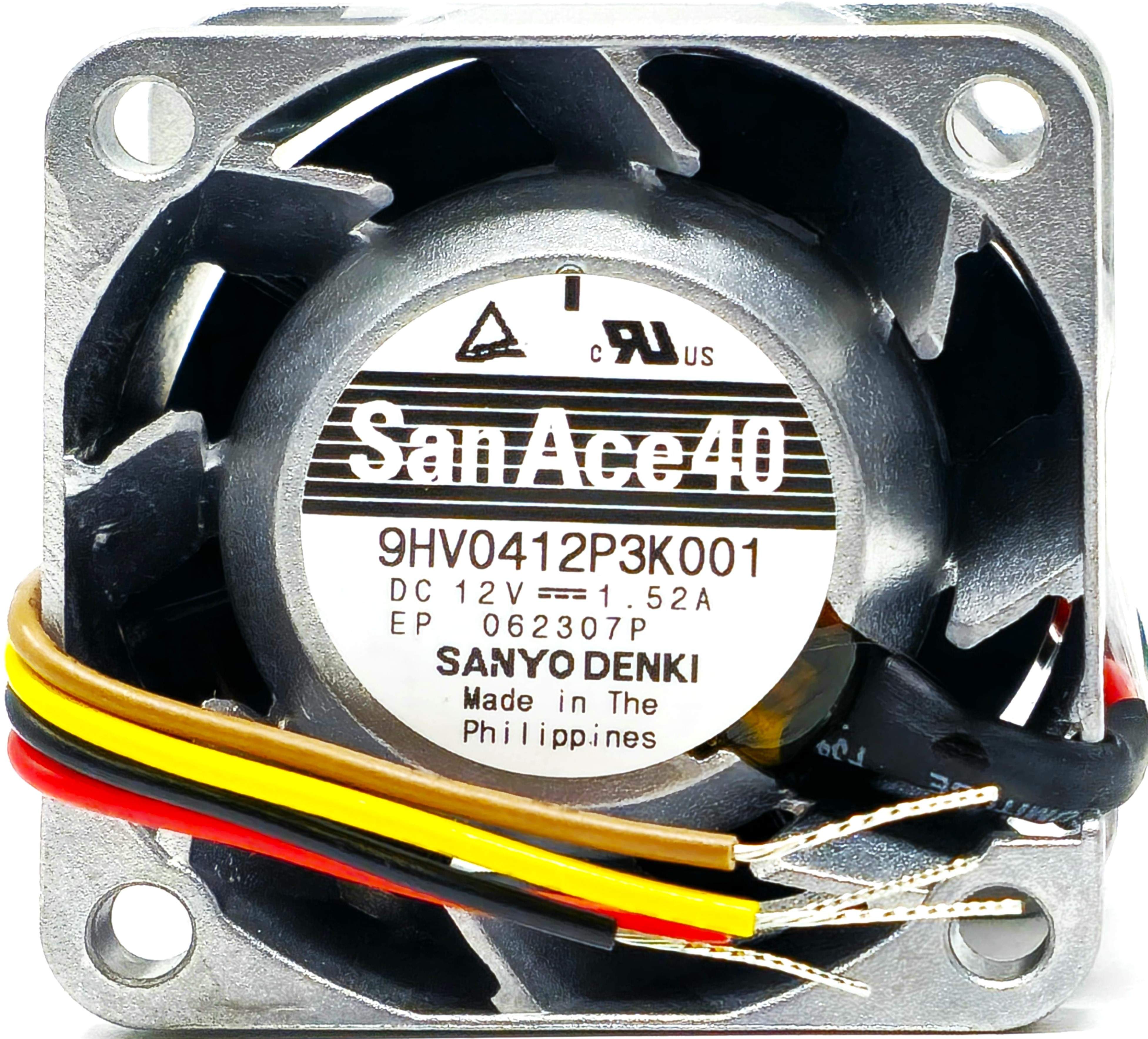 Sanyo 9HV0412P3K001 - 40x40x28mm 4028 DC12V 1.52A 18.2W 4-Wires Lead Tubeaxial Cooling Fan