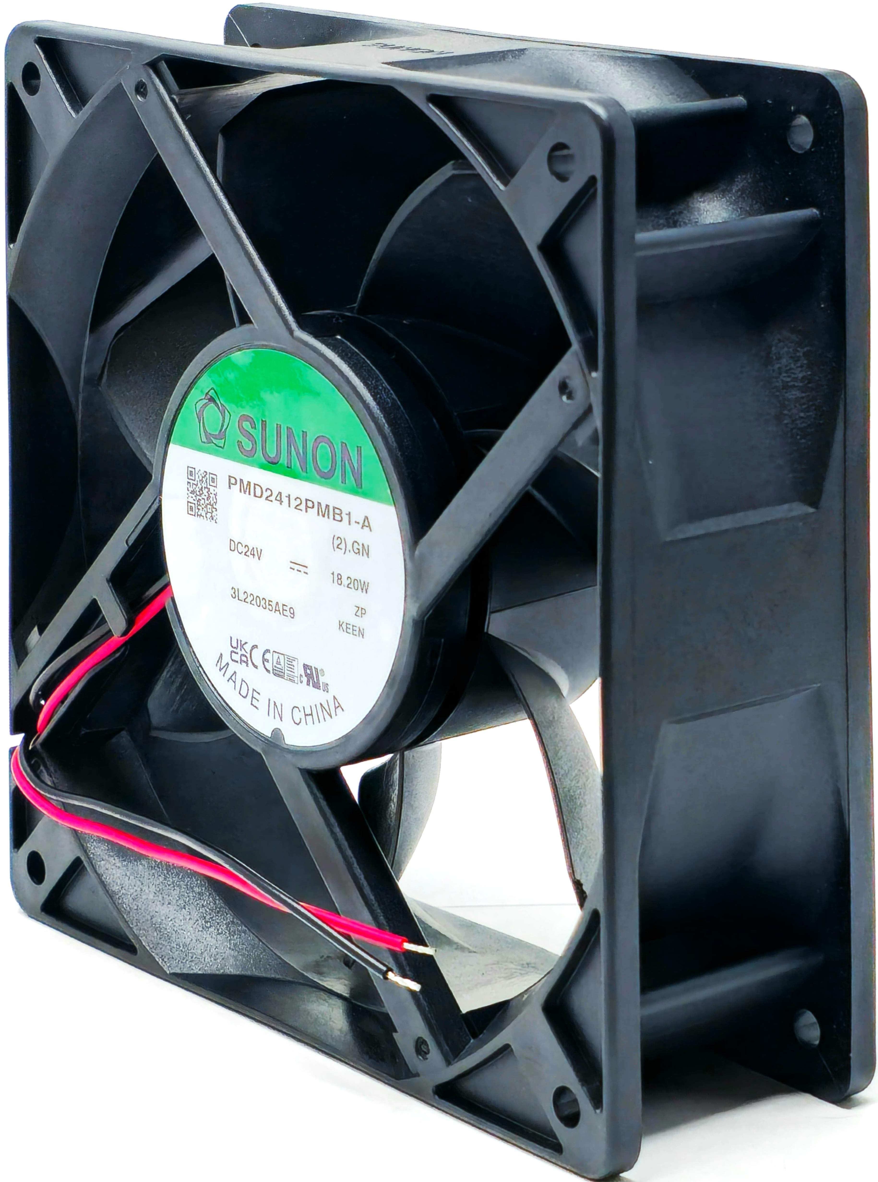 Sunon  PMD2412PMB1-A(2).GN - 120x120x38mm 12038 DC24V 0.75A 18.2W 2-Lead Wires Ball Bearing Tubeaxial Cooling Fan