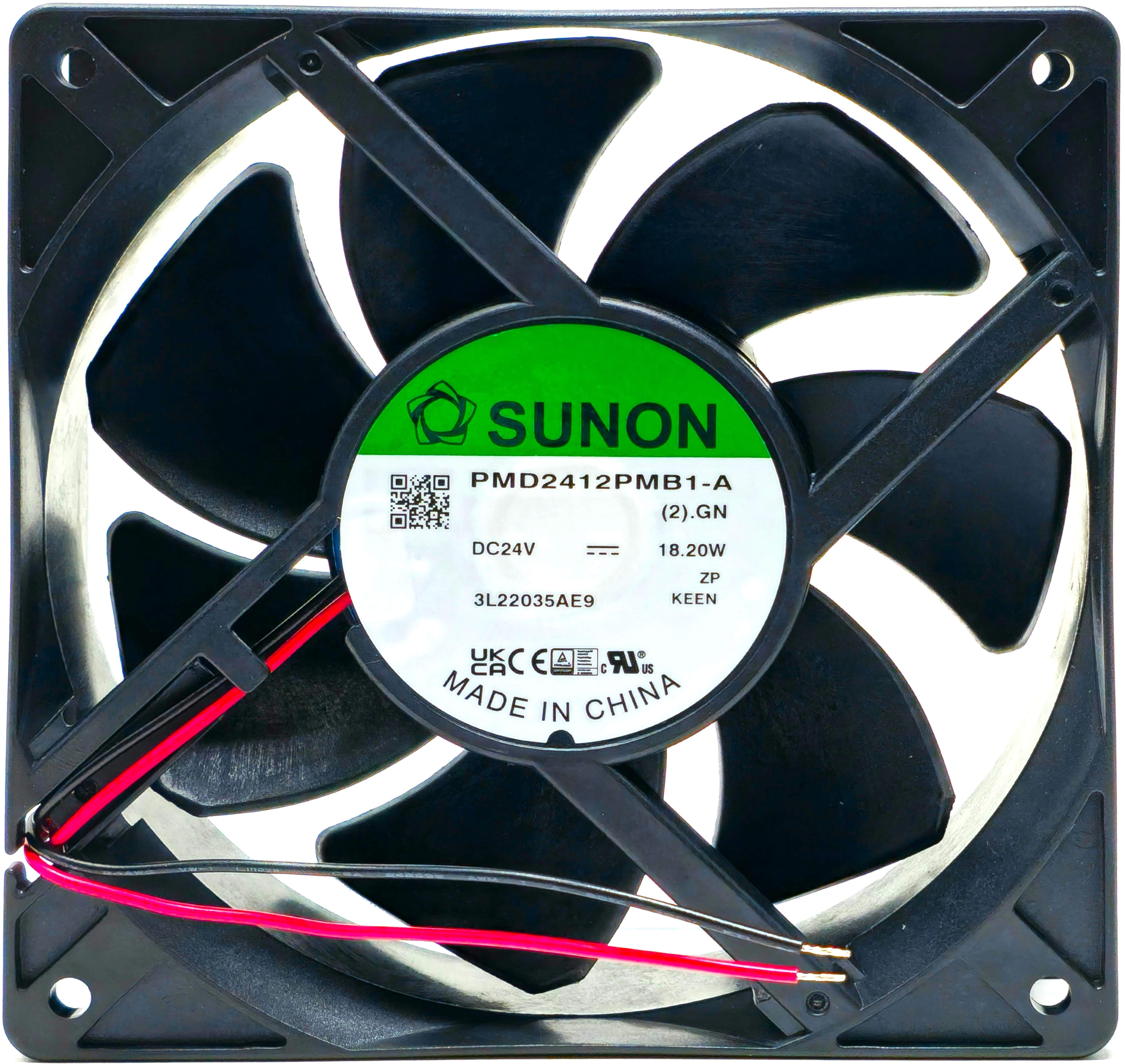 Sunon  PMD2412PMB1-A(2).GN - 120x120x38mm 12038 DC24V 0.75A 18.2W 2-Lead Wires Ball Bearing Tubeaxial Cooling Fan