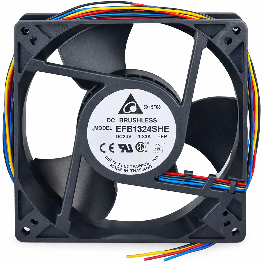 EFB1324SHE-EP - 127x127x38mm 12738 DC24V 1.38A Axial 4-Wire Lead with PWM and Speed Signal Cooling Fan