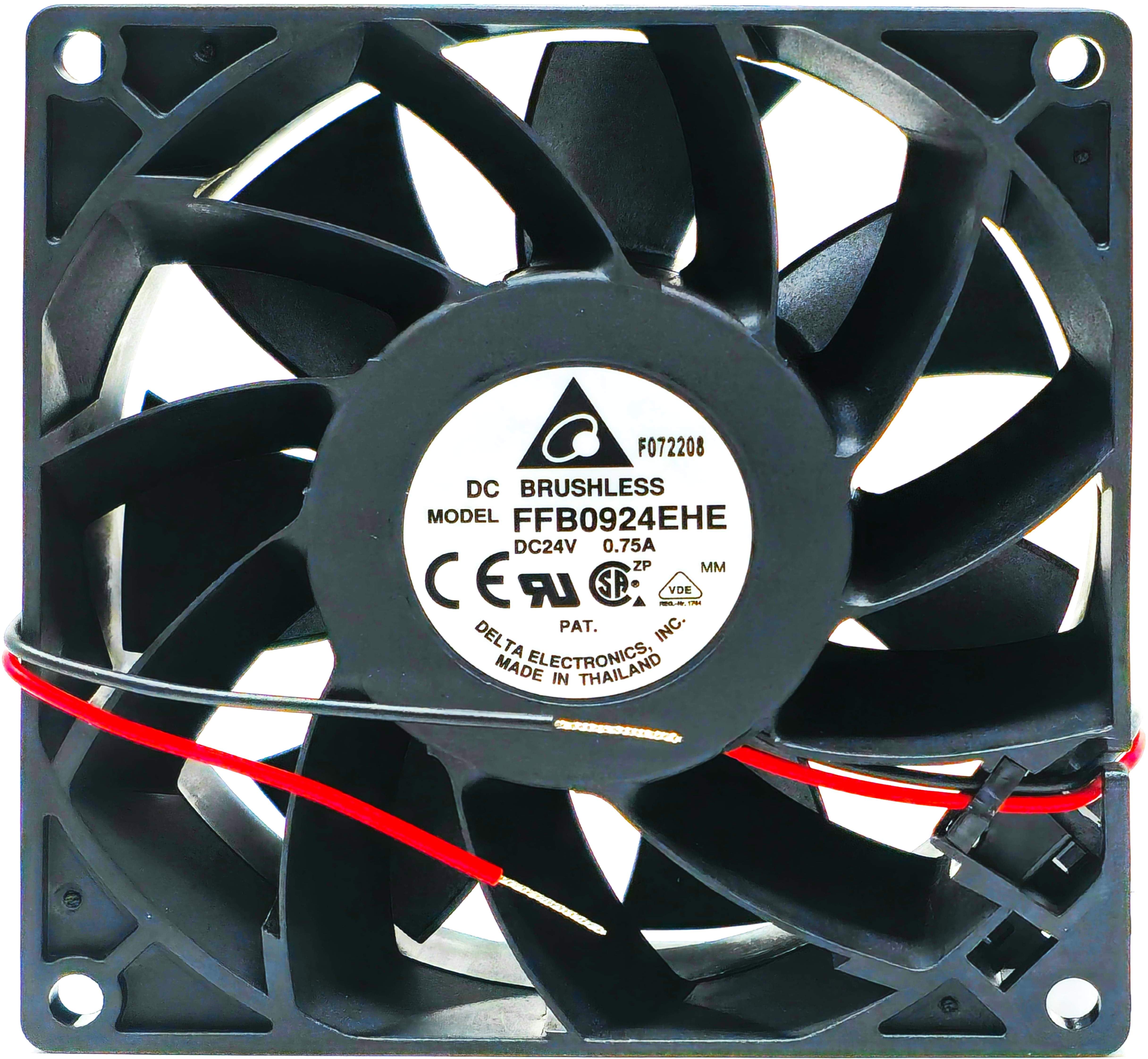 Delta FFB0924EHE - 92x92x38mm 9238 DC24V 0.75A 18W 2-Lead Wires Ball Bearing Cooling Fan
