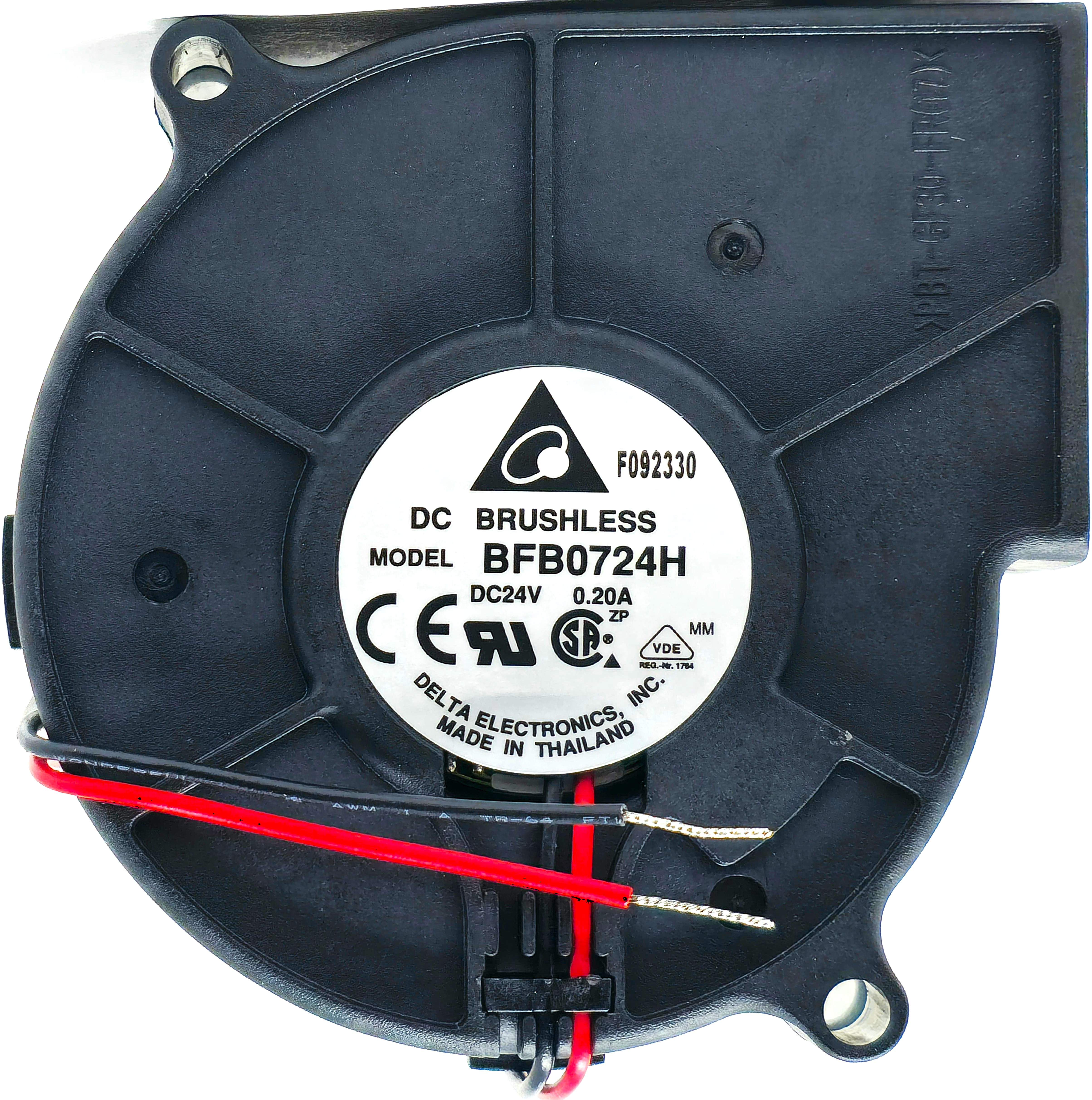 Delta BFB0724H - 76x76x30mm DC24V 0.20A 4.80W 2-Lead Wires Ball Bearing Blower Cooling Fan