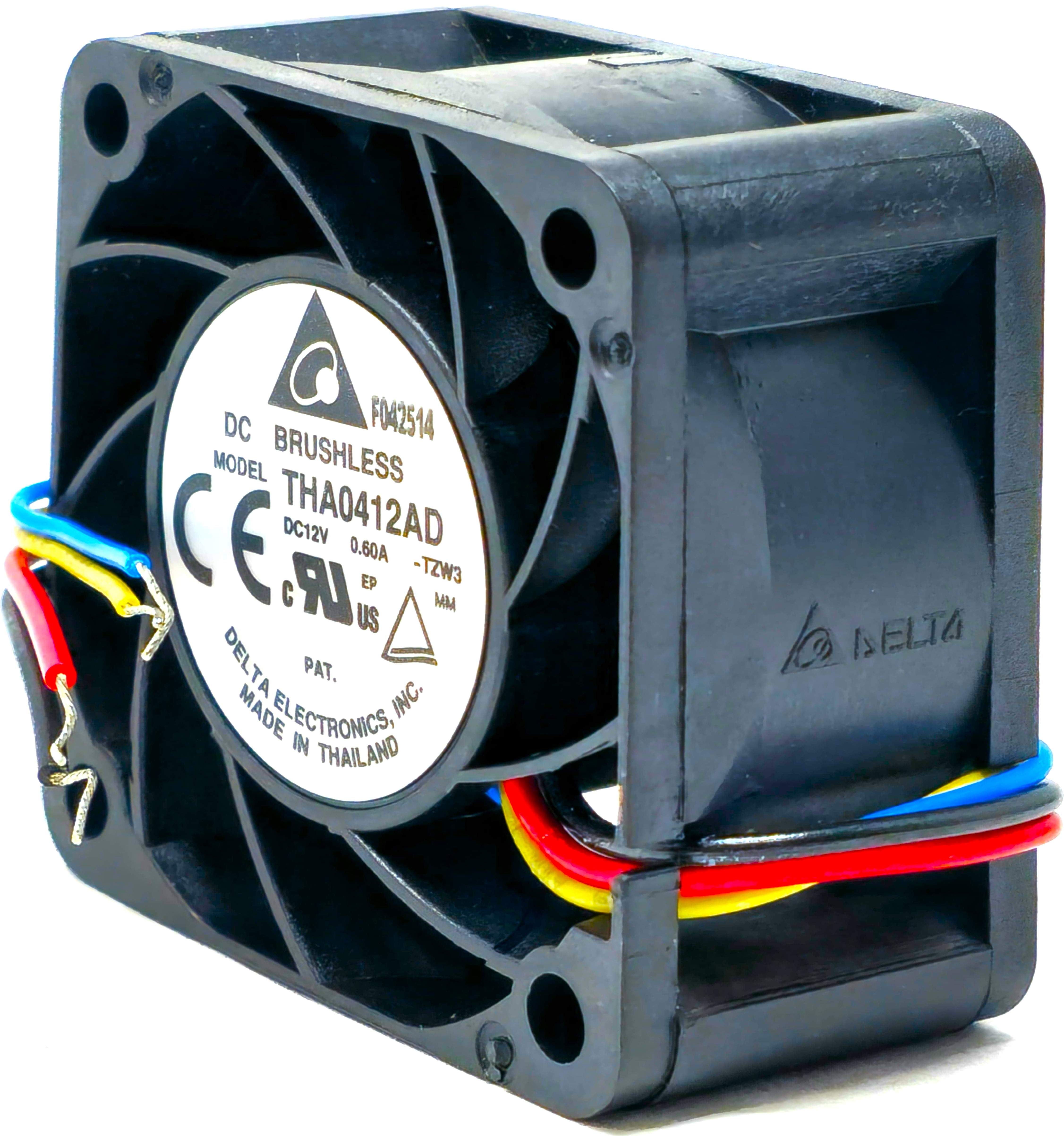 Delta THA0412AD - 40x40x20mm 4020 DC12V 0.60A 7.2W 4-Lead Wires Ball Bearing Tubeaxial Cooling Fan Delta THA0412AD - 40x40x20mm 4020 DC12V 0.60A 7.2W 4-Lead Wires Ball Bearing Tubeaxial Cooling Fan