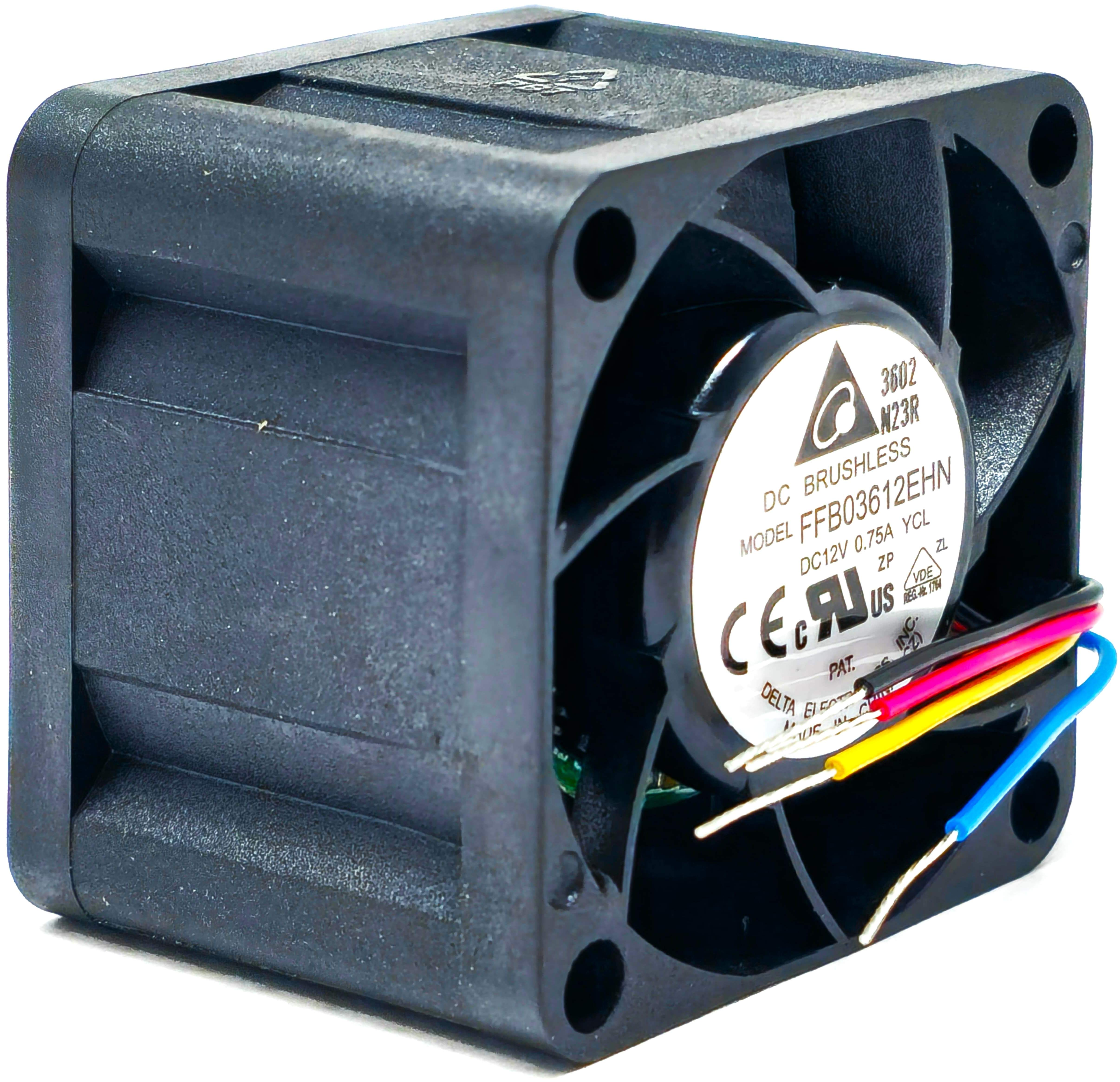 Delta FFB03612EHNYCL - 36x36x28mm 3628 DC12V 0.75A 9W 4-Lead Wires Ball Bearing Tubeaxial Cooling Fan Delta FFB03612EHNYCL - 36x36x28mm 3628 DC12V 0.75A 9W 4-Lead Wires Ball Bearing Tubeaxial Cooling Fan