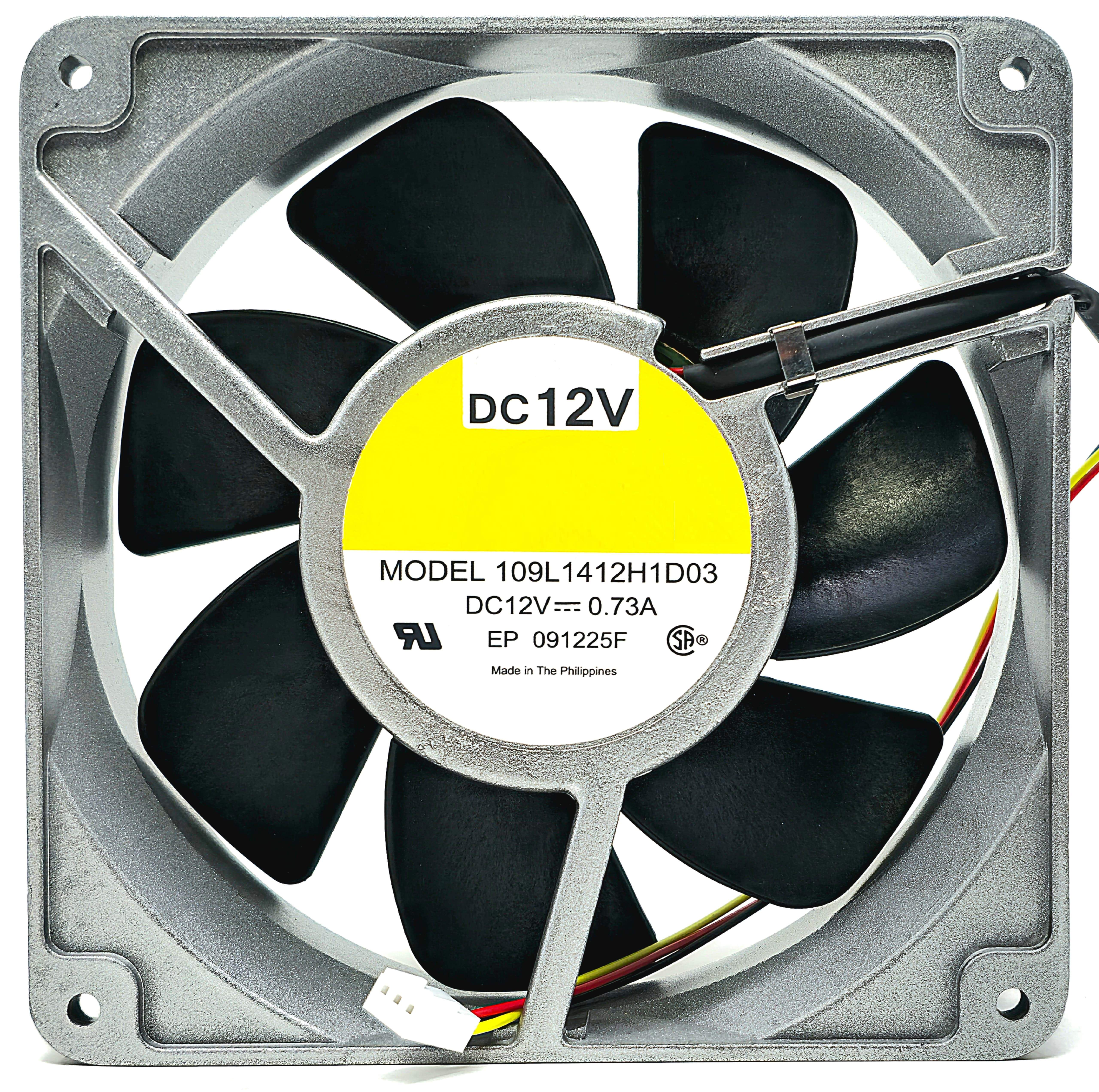 109L1412H1D03 - 140x140x38mm DC12V 0.73A 8.76W 3-Wire 3-Pin Connector Aluminum Cooling Fan