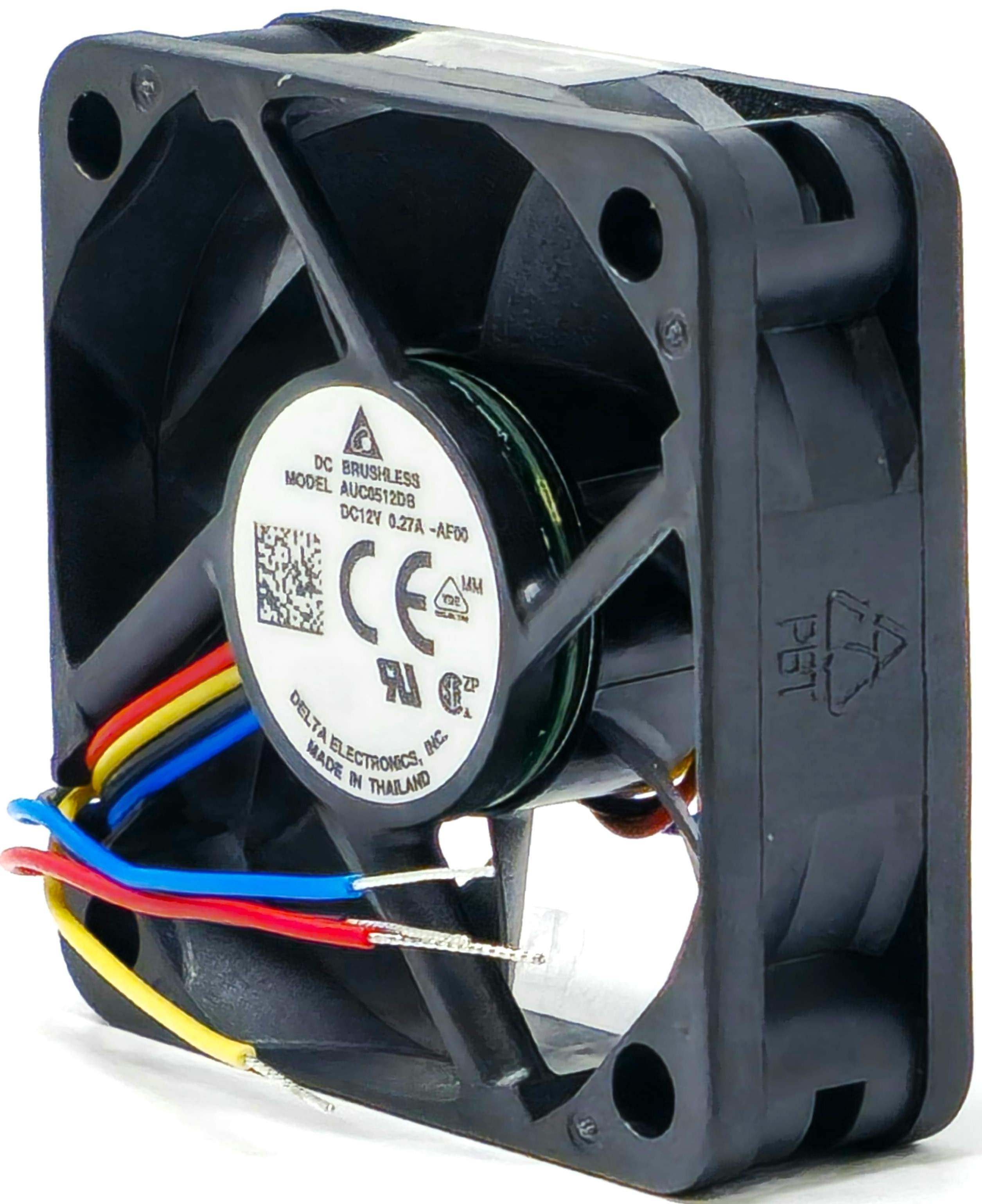 Delta AUC0512DB - 50x50x15mm DC12V 0.27A 4-Wire Leads Axial Cooling Fan