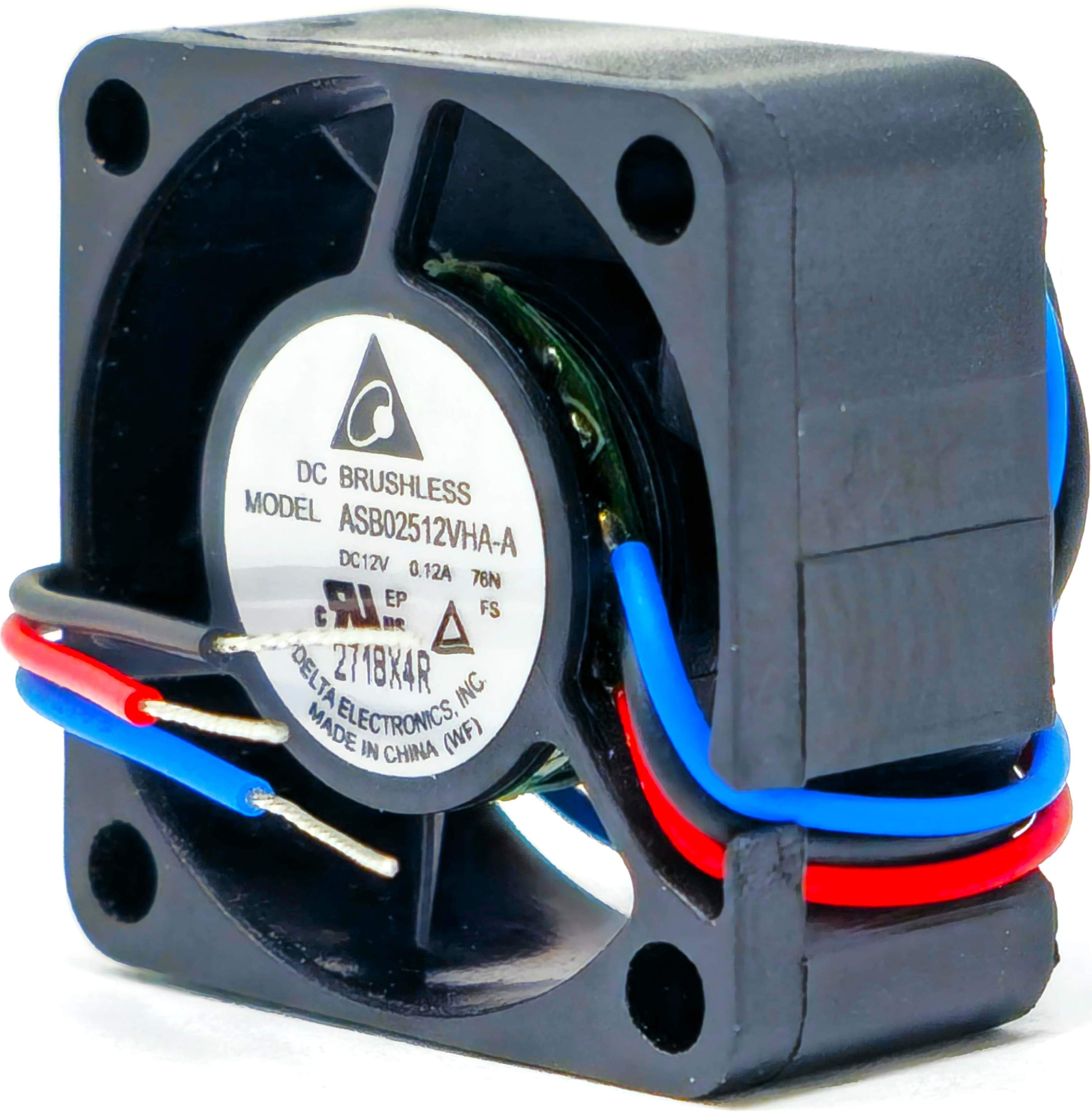 Delta ASB02512VHA-A - 25x25x10mm 2510 DC12V 0.12A 1.44W 3-Lead Wires Tubeaxial Cooling Fan
