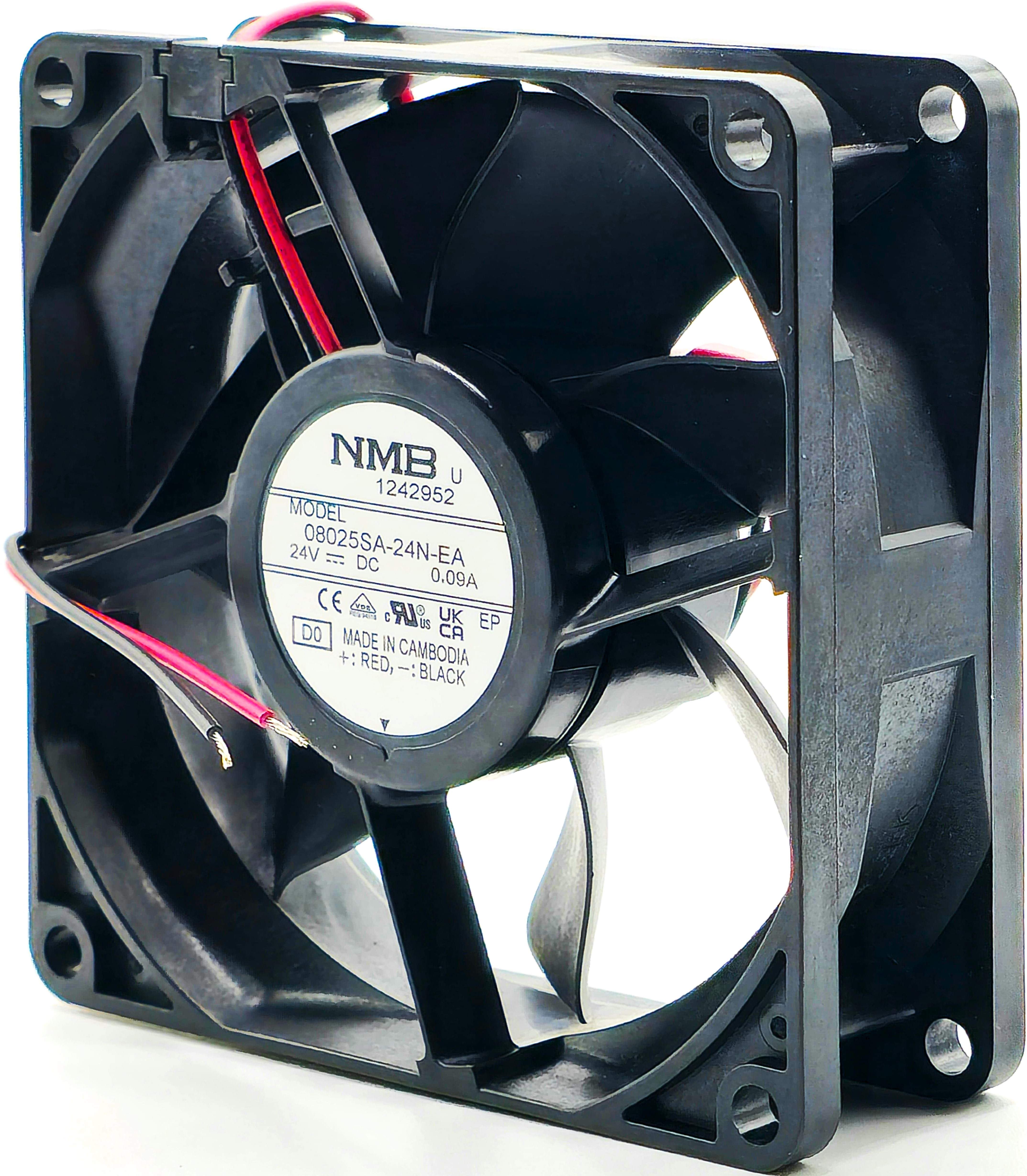 NMB 08025SA-24N-EA - 80x80x25mm 8025 DC24V 0.09A 2.16W 2-Lead Wires Ball Bearing Tubeaxial Cooling Fan NMB 08025SA-24N-EA - 80x80x25mm 8025 DC24V 0.09A 2.16W 2-Lead Wires Ball Bearing Tubeaxial Cooling Fan