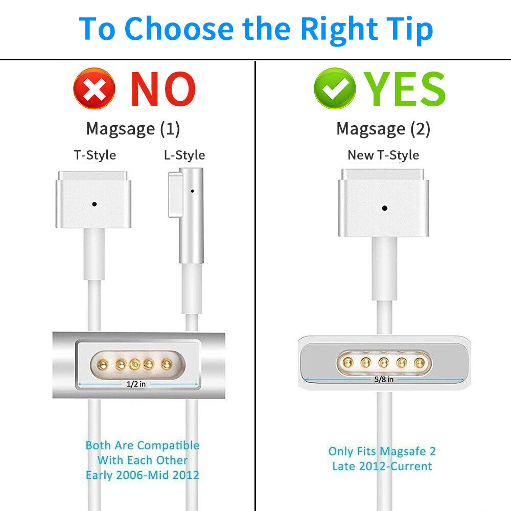 Apple A1435 - 45W Genuine Apple MagSafe 2 AC Adapter Charger For Macbook Pro 11" 13" 2012 2013 2014 2015 2017 A1435 A1465 A1436 A1466