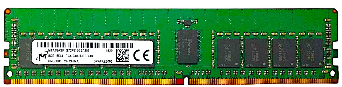 Micron MTA18ASF1G72PZ-2G3 - 8GB 1RX8 PC4-2400T Server RAM Memory Module