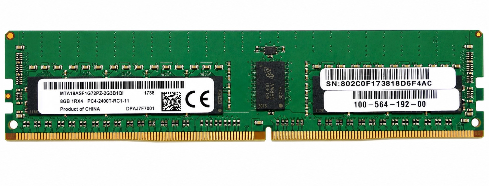 CT8G4RFS424A.18FB1 - 8GB 1RX8 PC4-2400T Server RAM Memory Module