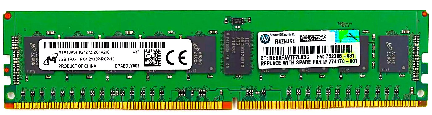 Micron MTA18ASF1G72PZ-2G1A2IJ - 8GB 1RX4 PC4 2133P Server RAM Memory Module