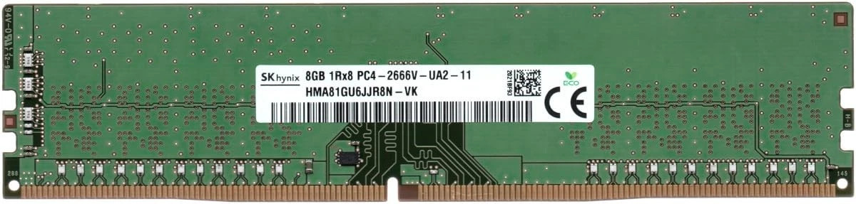 Skhynix HMA81GU6CJR8N-VK - 8GB 1RX8 PC4-2666V Non-ECC Desktop RAM Memory Module