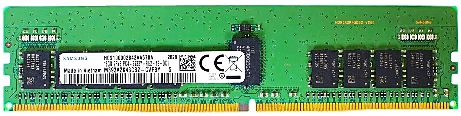 Samsung M393A2K40CB2-CVFC0 - 16GB 2RX8 PC4 2933Y Server RAM Memory Module