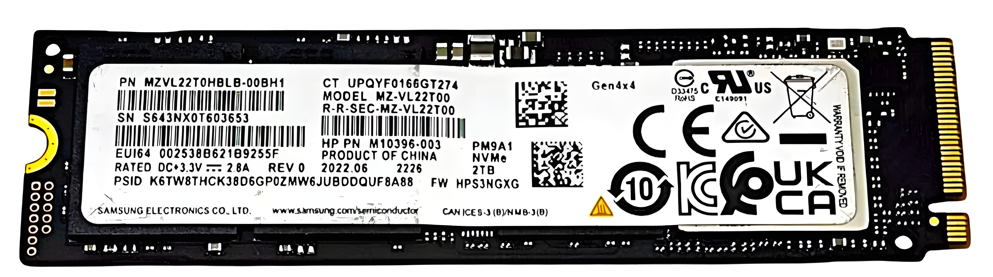 MZ-VLB2T0B - 2TB NVMe PCIe Gen3 x4 M.2 2280 Solid State Drive (SSD)