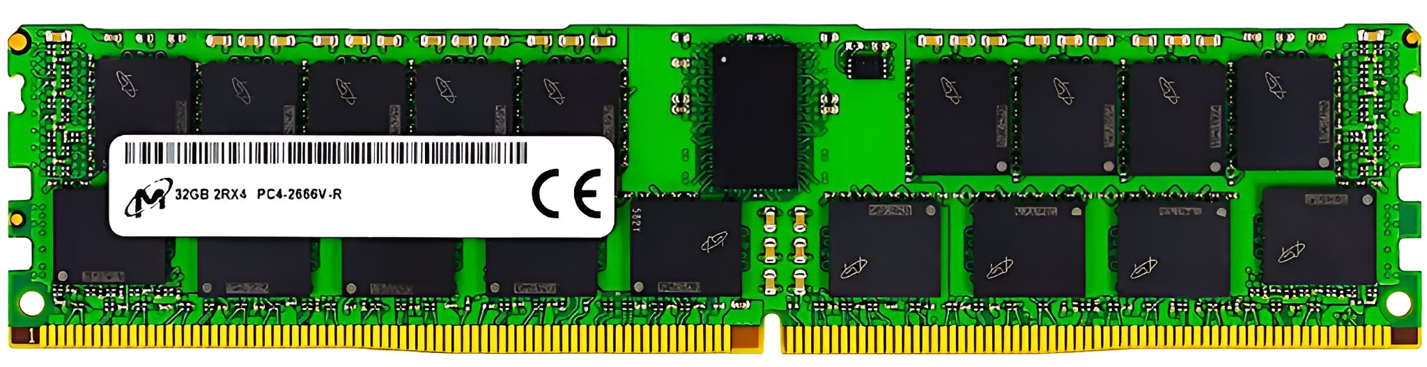MTA36ASF4G72PZ-2G6J1RG - 32GB DDR4-2666 PC4-21300 1.2V ECC CL19 288-Pin Registered RDIMM Server Memory