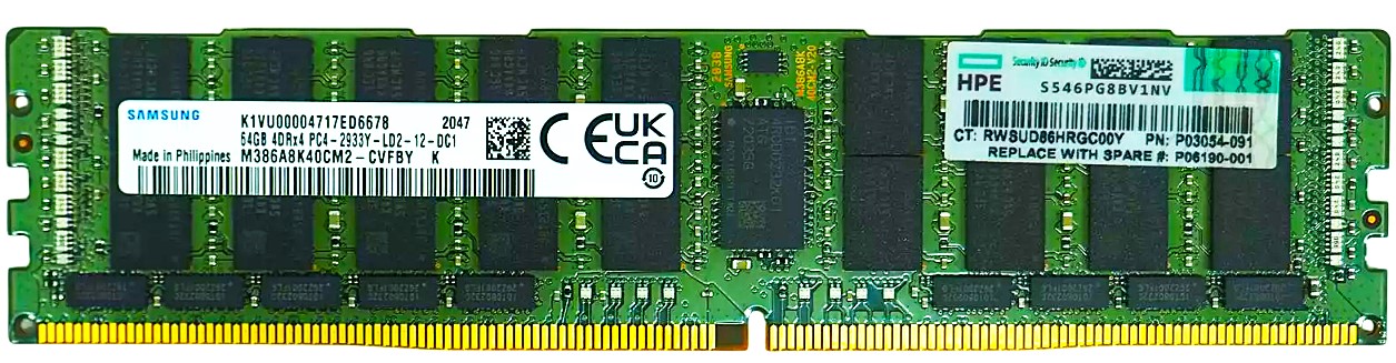 P00926-B21 - 64GB DDR4-2933Y PC4-23400 4Rx4 ECC Registered RDIMM 1.2V Server Memory Module