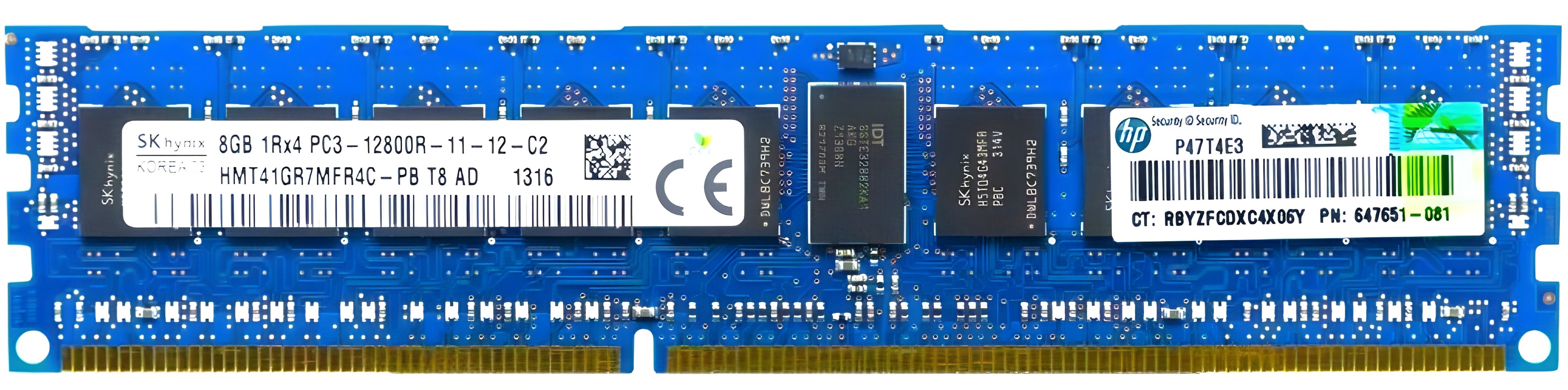 100-564-325-00 - 8GB 1Rx4 PC3-12800R DDR3-1600 ECC Registered RDIMM Server Memory