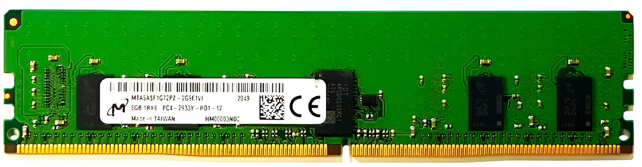 MTA9ASF1G72PZ-2G9E1TI - 8GB 1Rx8 PC4-2933Y DDR4-2933 ECC Registered RDIMM Server Memory