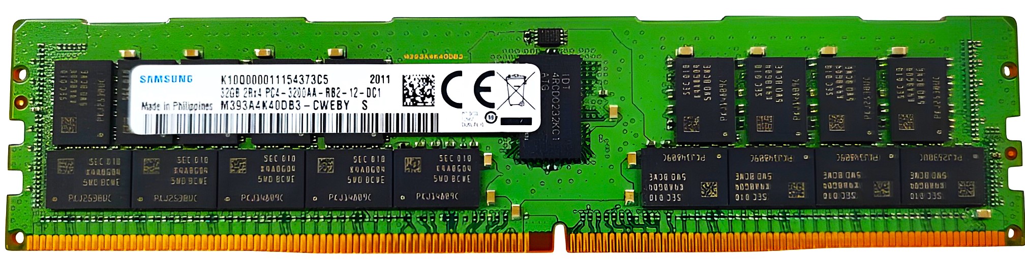 M393A4K40CB2-CWE - 32GB PC4-3200AA DDR4-25600 ECC Registered 2Rx4 RDIMM Server RAM Memory