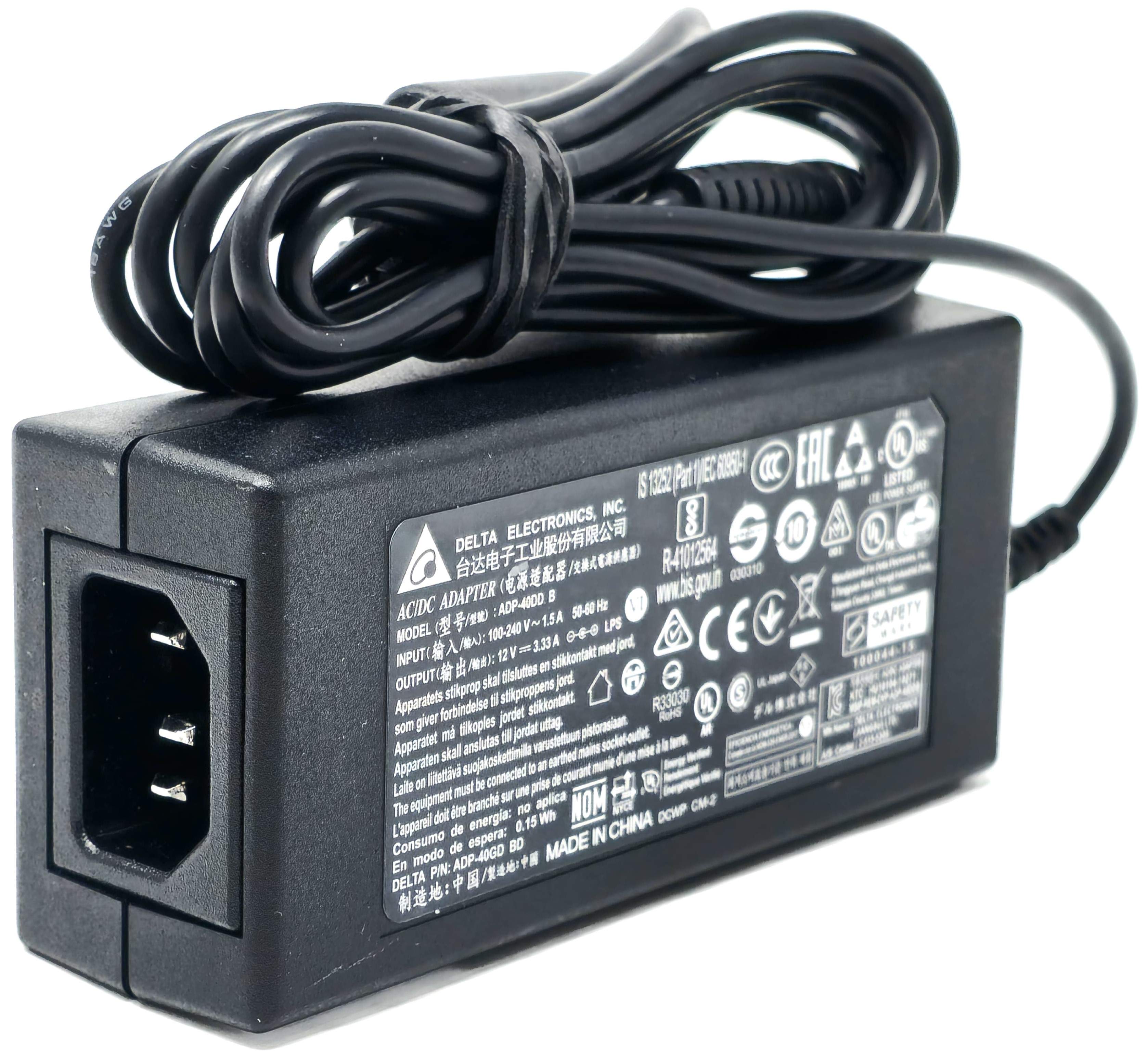 XY3VK - 40W 12V 3.33A 5.5mm x 2.5mm Tip AC Adapter Charger for S2230MX S2330MX S2240L S2240Lc S2240M S2240Mc S2240T S2240Tb S2340M / Wyse Thin Clients and OptiPlex Micro / AIO