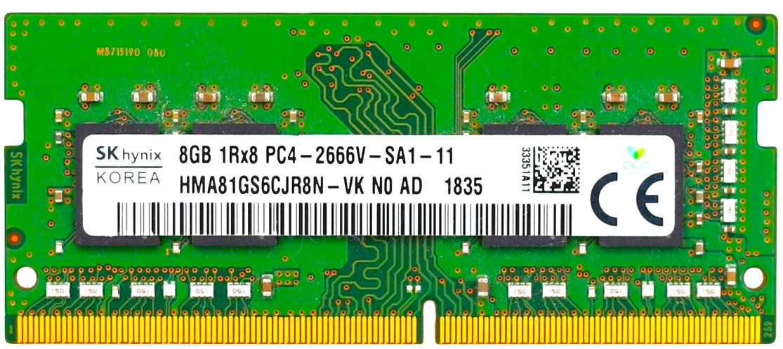 HMA81GS6JJR8N‑VK - 8GB 2666Mhz PC4-2666V 1.2V DDR4 Sodimm Laptop Memory Module