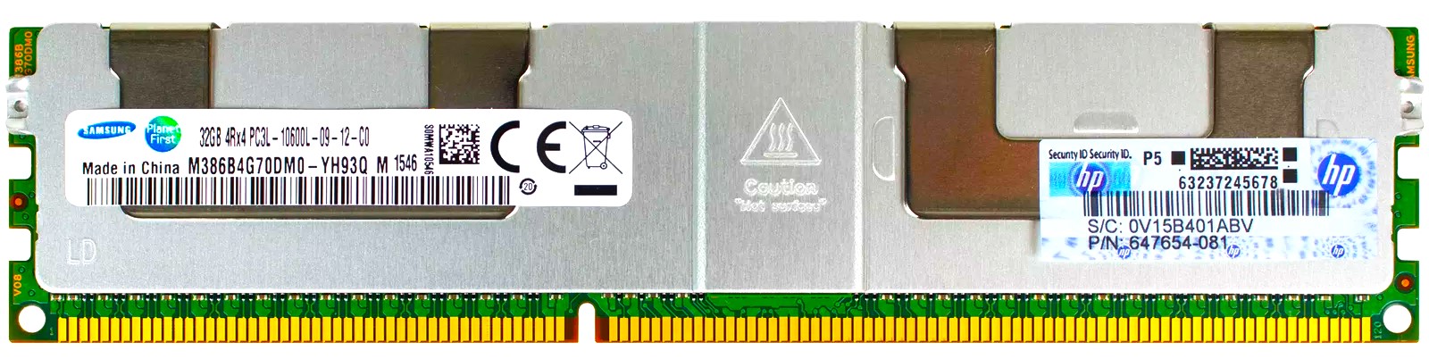 687466-001 - 32GB PC3L‑10600L (DDR3‑1333) 4Rx4 ECC LRDIMM Server Memory