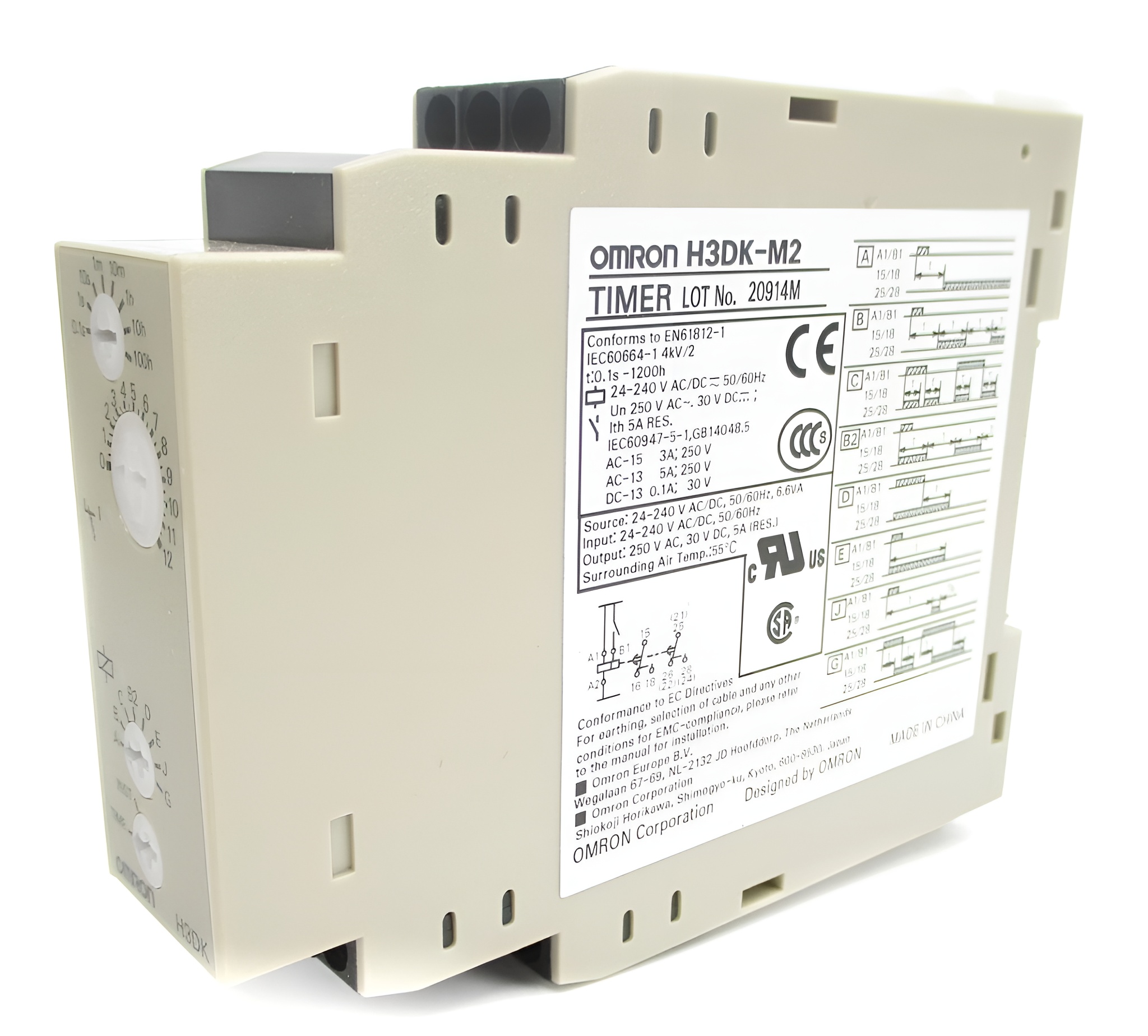 H3DK-M2 – 24–240V AC/DC Multi-Range Analog Timer Relay