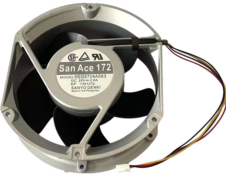 9SG5724A563 – 172x150x51mm 17251 DC24V 2.6A Aluminum Frame 4-Wire / 4-Pin Connector Inverter Cooling Fan for Yaskawa