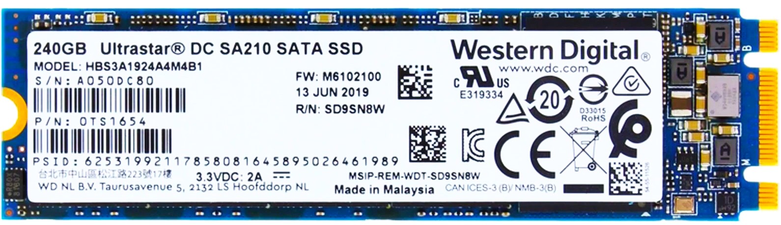 0TS1654 - 240GB M.2 2280 SATA III 6Gbps SSD for Servers Desktops and Laptops
