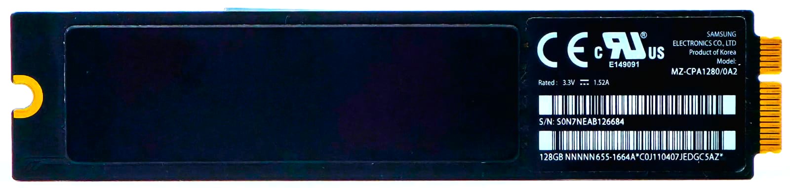 MZ-CPA1280/0A1 - 128GB Apple 6+12 Pin Proprietary Blade SSD Module for MacBook Air A1369 A1370 Late 2010 Mid 2011