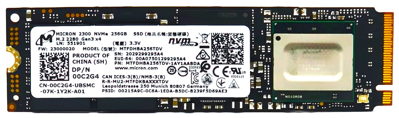 3VFCP - 256GB NVMe PCIe Gen3 x4 M.2 2280 SSD for Latitude XPS Precision HP EliteBook ProBook ThinkPad Ideapad