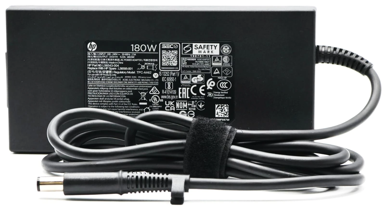 609944-001 - 180W 19.5V 9.23A 7.4mm x 5.0mm Sraight Tip AC Adapter Charger for HP Pavilion 27-ca 24-ca EliteDesk 800 G8 Z2 G9 Mini