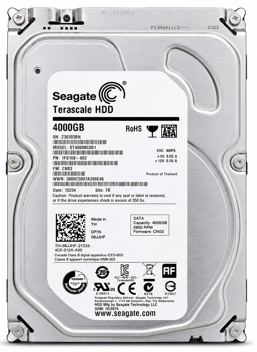 2AE166-300 - 4TB 5.9K RPM 3.5" SATA 6Gb/s Hard Drive for Desktop Servers NAS DVR NVR Surveillance Systems